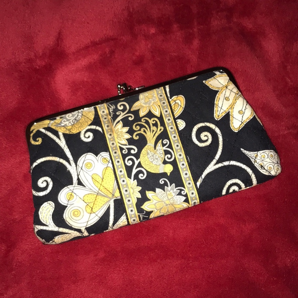 Vera Bradley Double Kisslock Snap Clutch Wallet Retired RARE